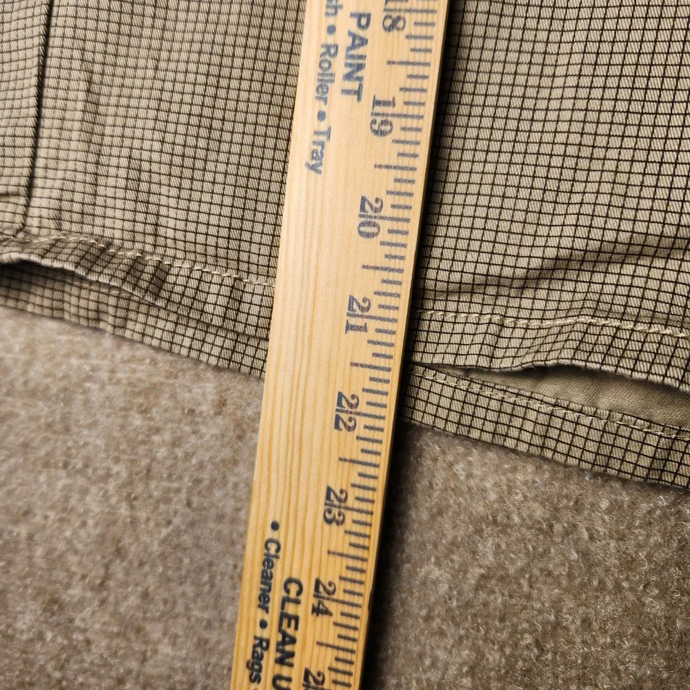 Ocean Pacific Grid Shorts Mens Tan Black Excellent Flat Front Check‎